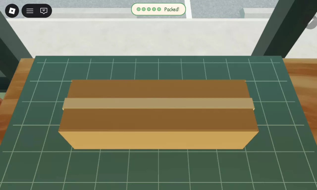 Sealed order box with Packed! and all five stage indicators green.