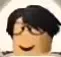 Portrait icon of a black-haired character wearing glasses.
