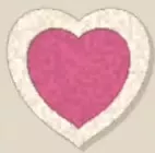 Inset Heart rug with a pink heart and cream border.
